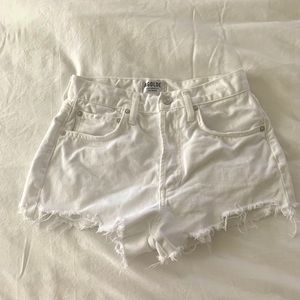 AGOLDE White Denim Cutoff Shorts